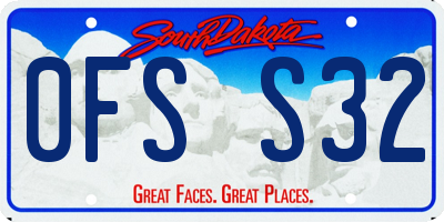 SD license plate 0FSS32