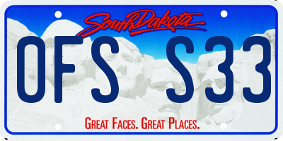 SD license plate 0FSS33