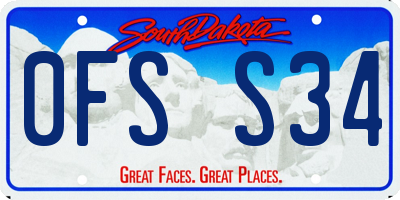 SD license plate 0FSS34