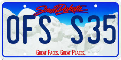 SD license plate 0FSS35