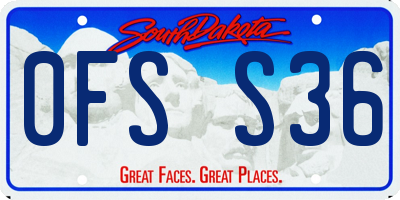 SD license plate 0FSS36