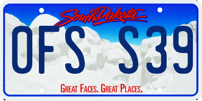 SD license plate 0FSS39