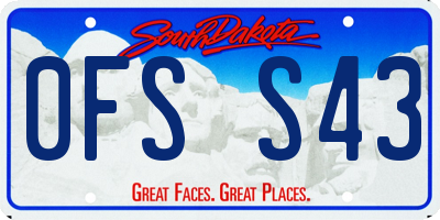 SD license plate 0FSS43