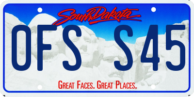 SD license plate 0FSS45