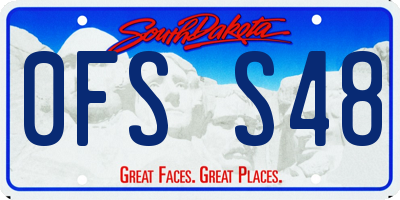SD license plate 0FSS48