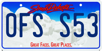 SD license plate 0FSS53