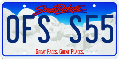 SD license plate 0FSS55