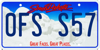 SD license plate 0FSS57