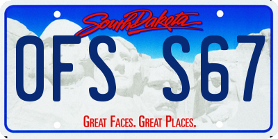 SD license plate 0FSS67