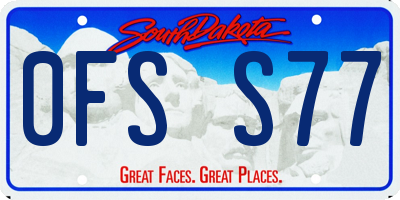 SD license plate 0FSS77