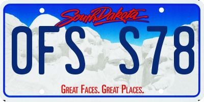 SD license plate 0FSS78