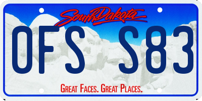 SD license plate 0FSS83