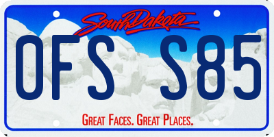 SD license plate 0FSS85