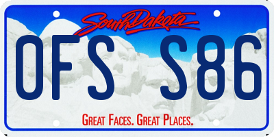 SD license plate 0FSS86