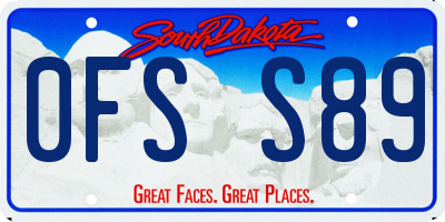 SD license plate 0FSS89