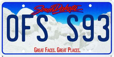 SD license plate 0FSS93