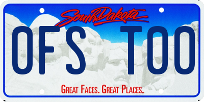 SD license plate 0FST00