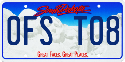 SD license plate 0FST08