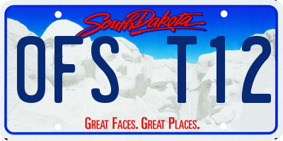 SD license plate 0FST12
