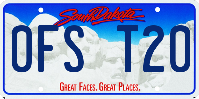 SD license plate 0FST20