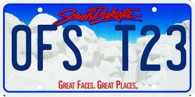 SD license plate 0FST23
