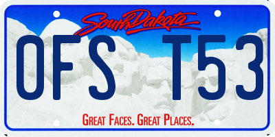 SD license plate 0FST53