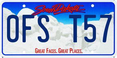 SD license plate 0FST57