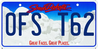 SD license plate 0FST62