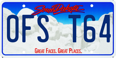 SD license plate 0FST64