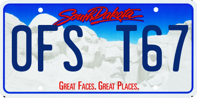 SD license plate 0FST67