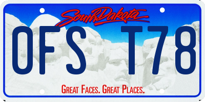 SD license plate 0FST78