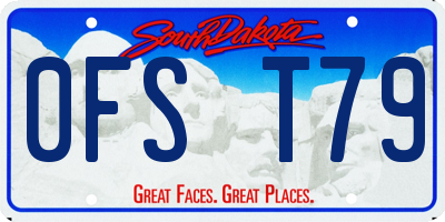 SD license plate 0FST79