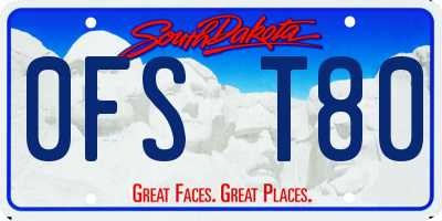 SD license plate 0FST80