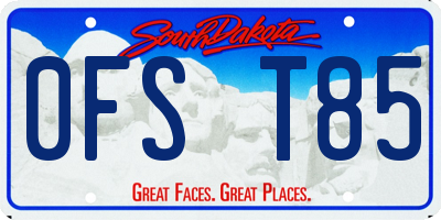 SD license plate 0FST85