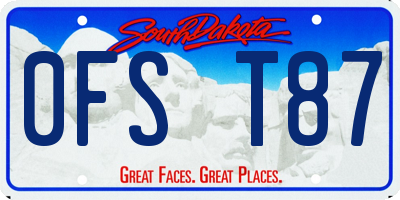 SD license plate 0FST87