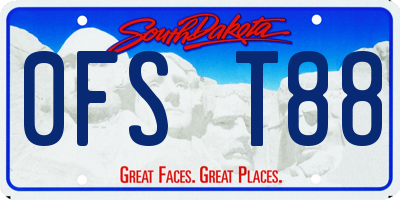 SD license plate 0FST88