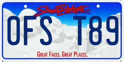 SD license plate 0FST89