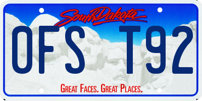 SD license plate 0FST92