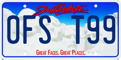 SD license plate 0FST99