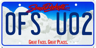 SD license plate 0FSU02