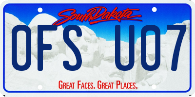 SD license plate 0FSU07