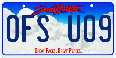 SD license plate 0FSU09
