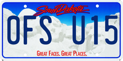 SD license plate 0FSU15