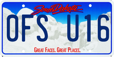 SD license plate 0FSU16