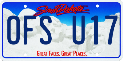 SD license plate 0FSU17
