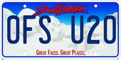SD license plate 0FSU20