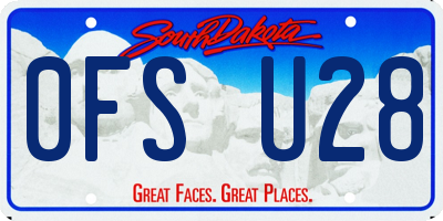 SD license plate 0FSU28