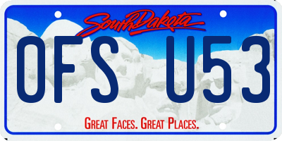 SD license plate 0FSU53