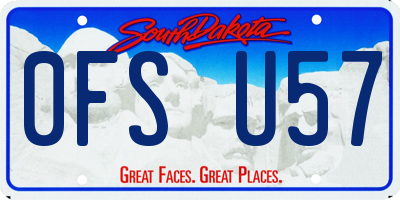 SD license plate 0FSU57