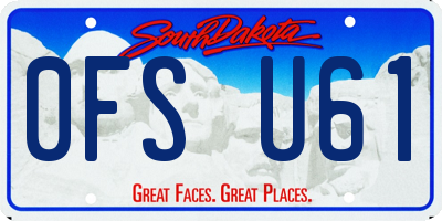 SD license plate 0FSU61